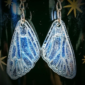 Iridescent Resin Dragonfly Wing Earrings: Cottagecore Fairy Jewelry