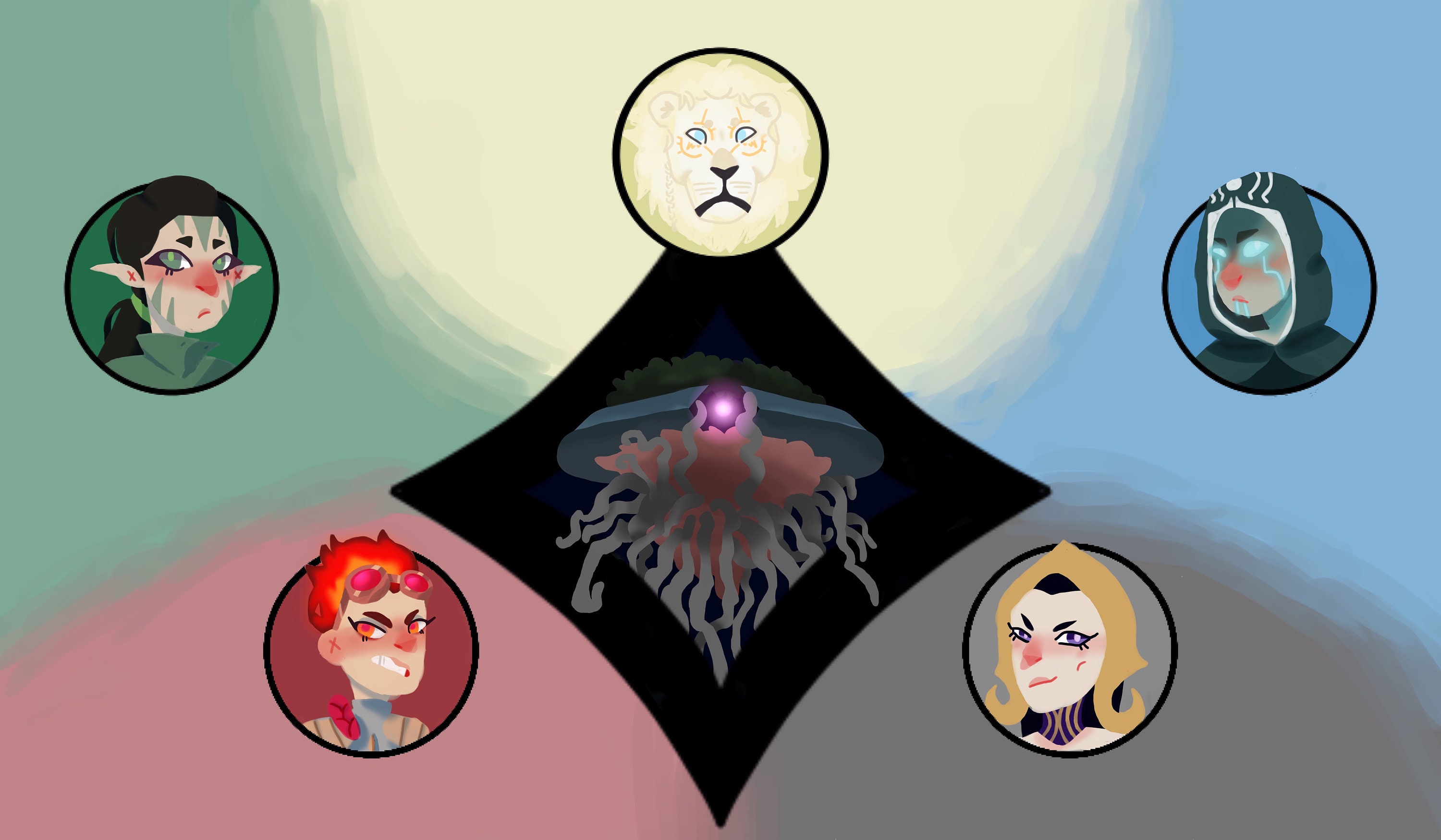 Magic the Gathering Playmat Original Art on 14x24 Fabric on Neoprene Etsy