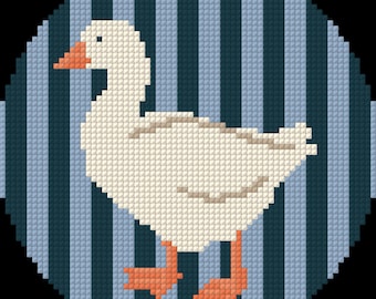 Wzór haftu krzyżykowego „Fridge Goose”