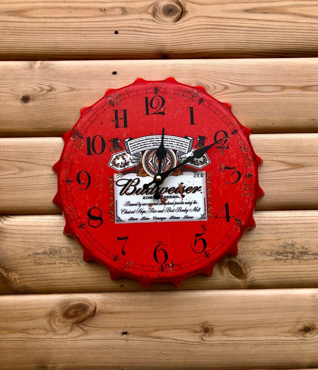 Budweiser Bottle Top Clock Etsy