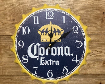 Corona Beer Bottle Top Sign Clock