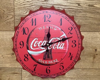 Coca Cola Bottle Top Sign Clock