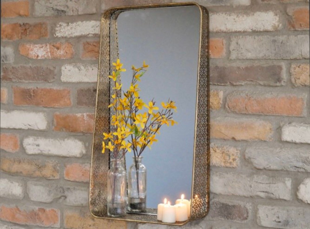 Gold Mirror With Shelf Etsy UK