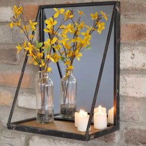 Industrial Mirror & Shelf