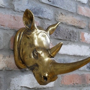 Gold Rhino Head