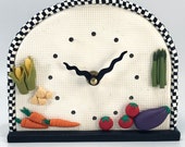 Kitchen Clock with Vegetables / OOAK / my project for 100 Ways to Say I Love You book