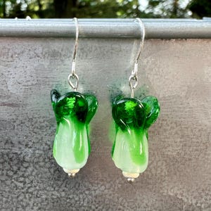 Bok Choy Earrings, Bok Choi Earrings, Chinese Cabbage, Good Luck Earrings, Veggie Earrings,
