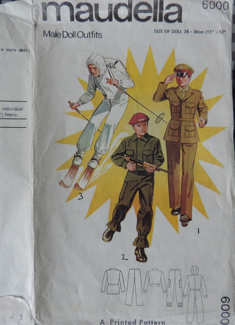 Vintage Sewing Pattern Maudella 6000 Action Man Clothes Sewing Pattern ...