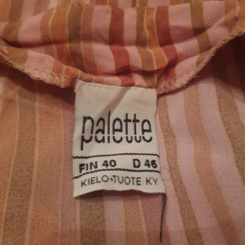 striped pink rose Vintage 100/% viscose button up blouse