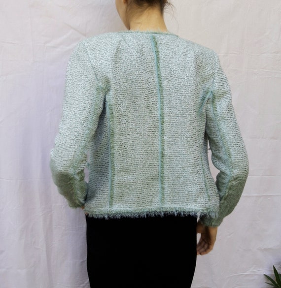 Vintage mint and sage green woven blazer - image 3