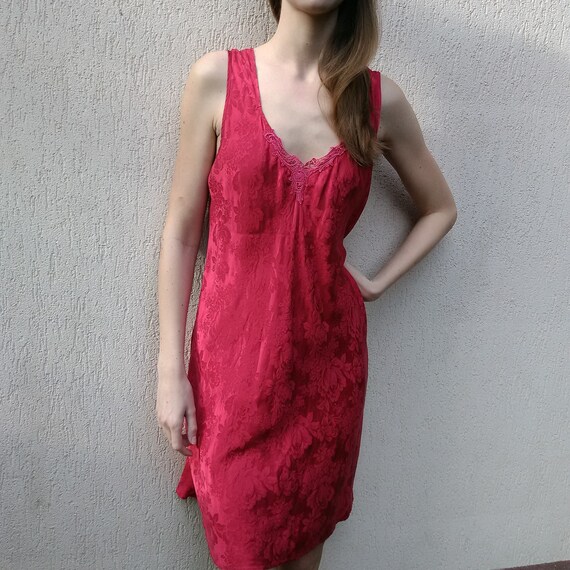 fuchsia silk dress