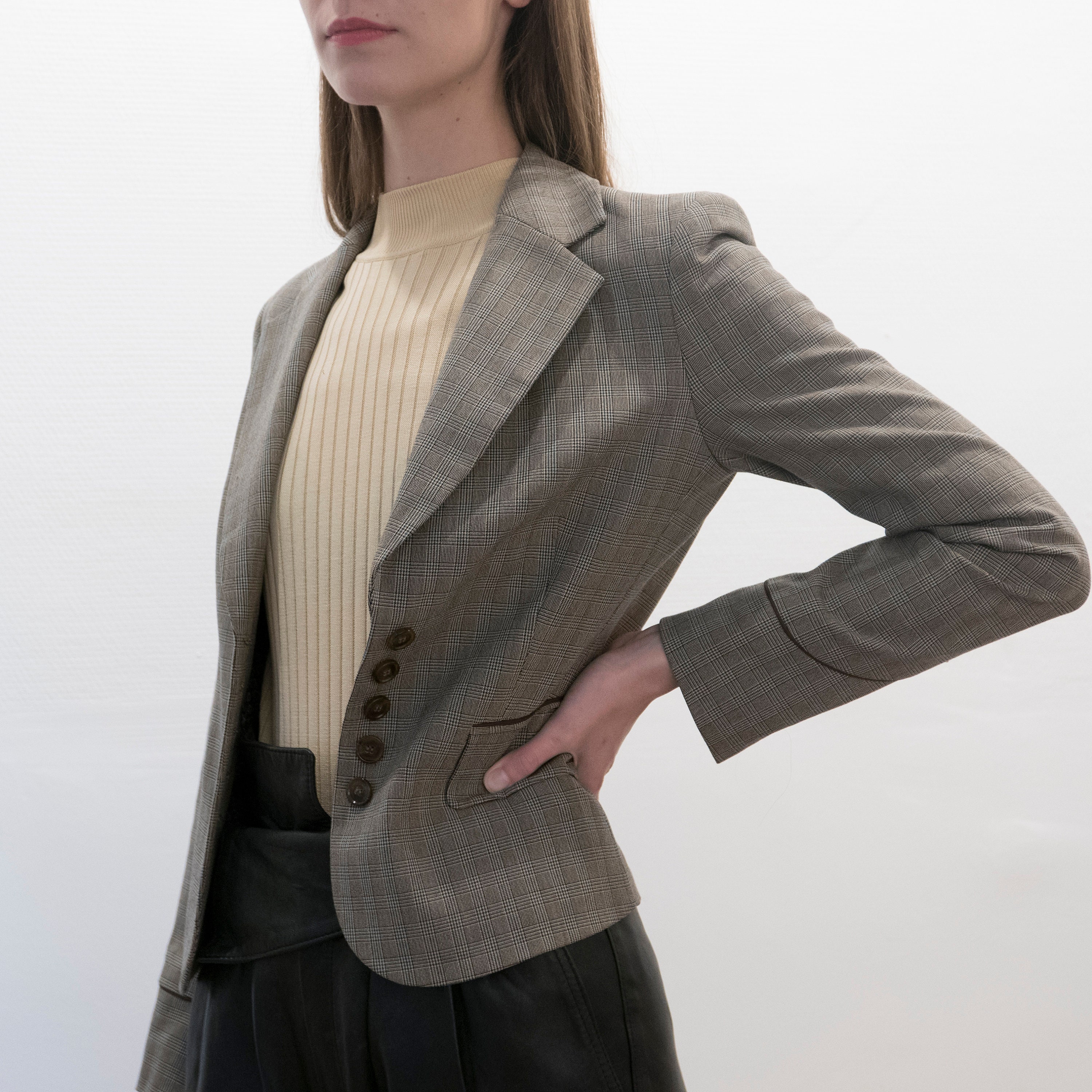 売切り特価 louren slub tweed jacket black - テーラードジャケット
