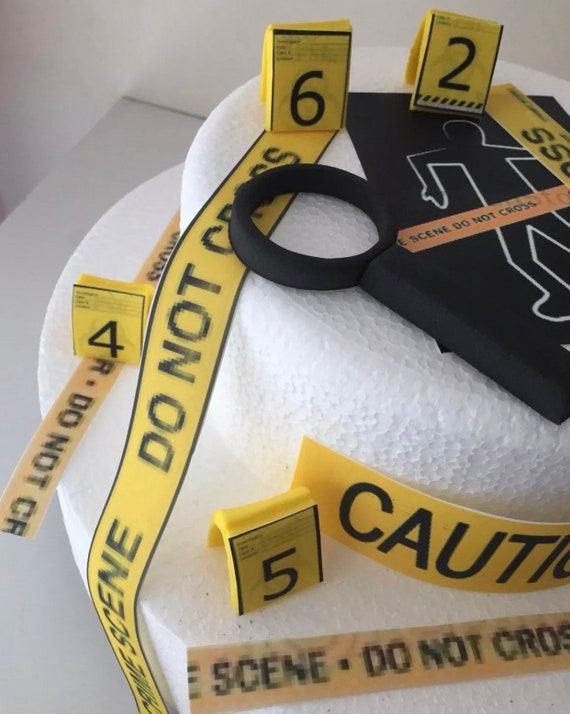 Edible Crime Scene Murder Mystery Cake Topper Decoration Etsy