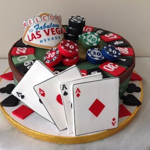 Edible Casino Las Vegas Cake Topper Cake Decoration