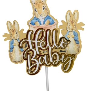Peter Rabbit Card Topper Cake Decoration for Christenings, Baby Showers ...