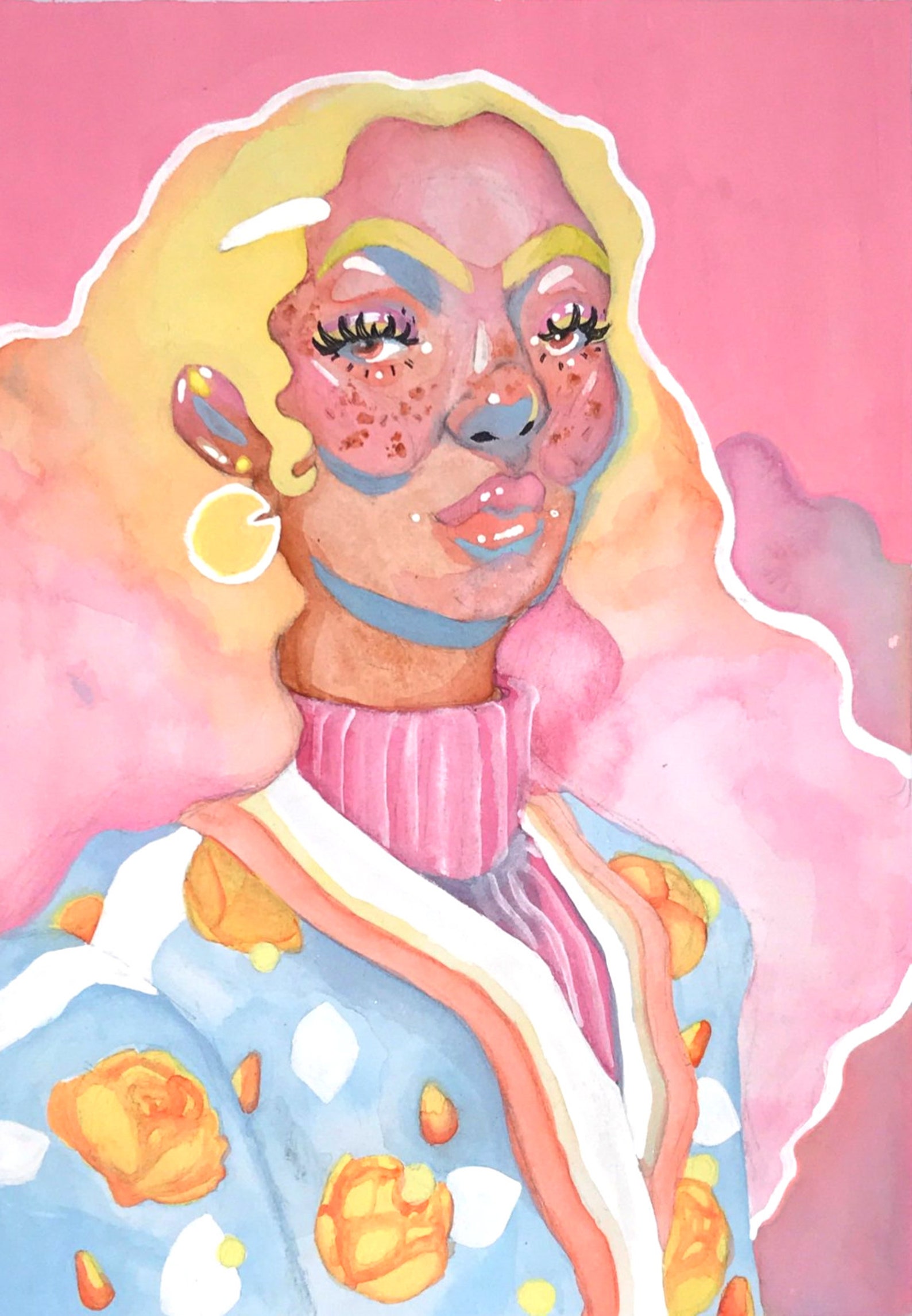 Freckles Art Print Black Queer Art Black Owned Business Etsy