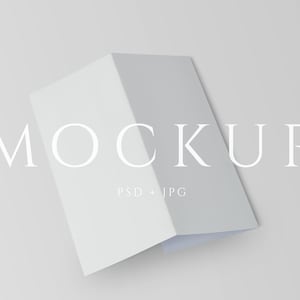 A4 Trifold Brochure Mockup: Wedding Program, Menu (PSD Digital Download)