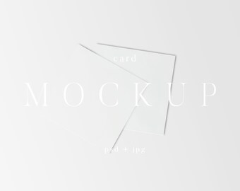 Square Card Mockup, Minimalist Business, Invite, Notecard (PSD & JPEG Digital Files)