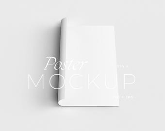 Rolled Poster Mockup: A4 A3 Vertical Paper, Flyer Mockup (PSD, JPEG Digital Files)
