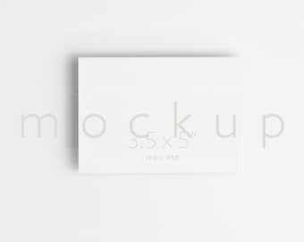 Landscape Card Mockup, Minimalist Stationery (PSD, JPEG)