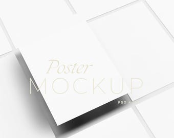 9 Poster Mockup Set, A4 Paper, Artwork Display PSD (Digital Download)