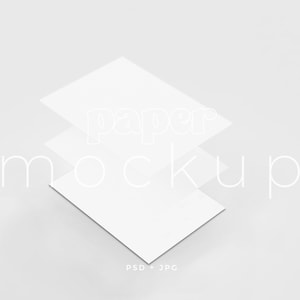 A4 Poster Mockup Set, Minimalist Vertical Flat Lay, Multiple Paper (PSD & JPEG Digital Download)
