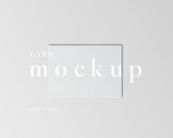 A6 Horizontal Card Mockup, Invitation, RSVP, Simple Card Mock Up (psd, jpg, png)