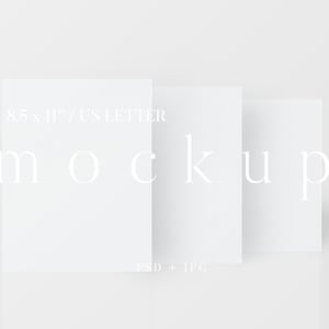 Triple Poster Mockup, 8.5x11 White Paper, PSD Template (Digital Download)