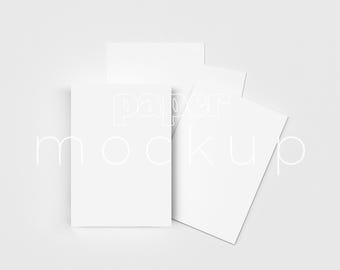 Vertical Paper Mockup: A3 A4 A5 Stationery Mockup, Stack Invite Card (PSD Digital Download)