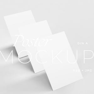 Three Poster Mockup: DIN A Paper Sizes, PSD Editable (Digital Download)