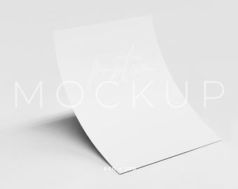 A4 Poster Mockup PSD, Minimal White Paper (Digital Download)