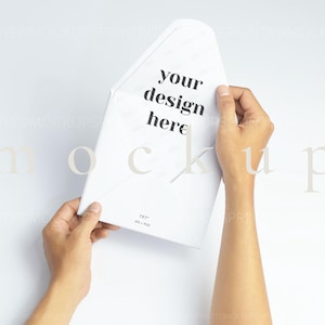 Square Envelope Liner Mockup, Modern 7x7 Envelope Mockup, White Square Envelopes for Wedding Cards, Square Euro Flap Envelope Liner, JPG PSD