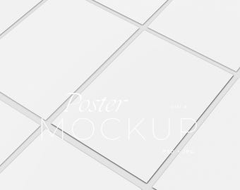 A4 Paper Mockup PSD, 9 Set Frame Mockups for Planner Pages (Digital Print Download)