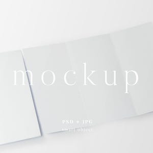 Boho Trifold Brochure Mockup PSD: A4 Wedding Invitation Template (Digital Download)