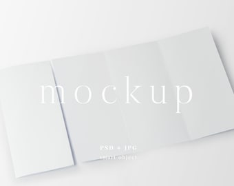 Boho Trifold Brochure Mockup PSD: A4 Wedding Invitation Template (Digital Download)