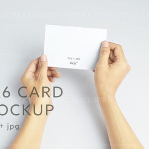 A6 Moderne Einladung Karte Mockup, 4x6 Notecard Mockup, Postkarte 4x6 Mockup, Grußkarte in Hand Mockup, Weiße Karte für Hochzeitseinladung
