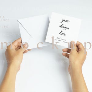 5x5 invitation with envelope liner mockup, Modern wedding invitation mockup, Blank square card mockup, Greeting card mockup smart object psd
