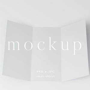 Trifold Brochure Mockup: Folded Invitation, Wedding Stationery (PSD Mockup Digital Download A4 Size)