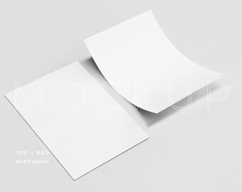 A4 Poster Mockup Set, Rolled & Flat Paper, Minimalist Printable Mockup (PSD Digital Download)