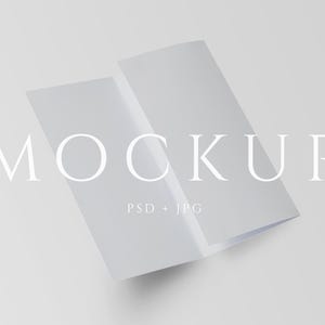Trifold Brochure Mockup PSD: Wedding Program, Flyer, Menu (Digital Download)