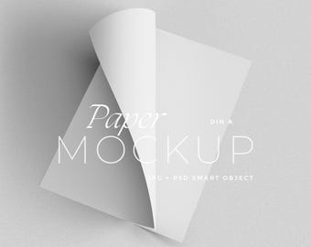 Print Paper Mockup, A2 A3 A4 A5 Planner Calendar Poster Mock Up Minimalist PSD