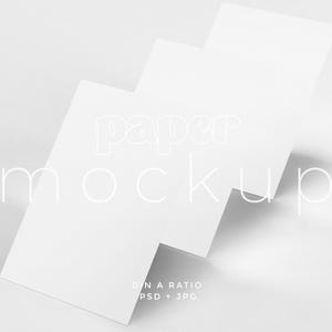 A4/A3 Poster Mockup PSD: 3-Paper Flat Lay Stationery Display (Digital Download)