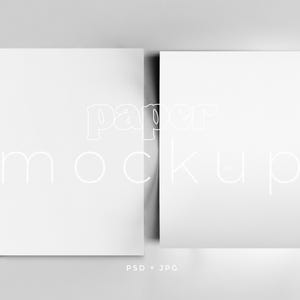 Papiermodel A4-formaat, dubbele kaartmodel, flatlay-modelpapier, digitaal papiermodel, papierwit display, duo-postermodel, flyermodel PSD