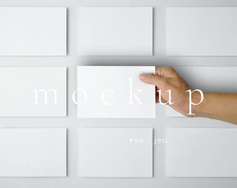 Postcard Mockup, A6 4x6 Invitation, Hand PSD (Digital Download)