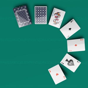 Maqueta de naipes, maqueta de baraja de 6 cartas, maqueta de carta de póker, maqueta de cartas de juego, maquetas de cartas de tarot, maqueta minimalista de seis cartas y caja blanca