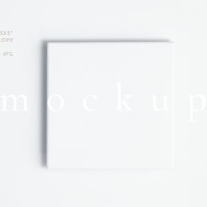 5x5 Envelope, Minimal Square Envelope Mockup, Elegant 5x5 Editable Wedding Invite, Flat Square Mockup, Envelopes for Square Invitations