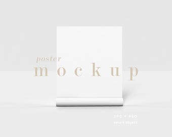 Rolled Poster Mockup: Minimalist, DIN A Vertical Paper, Flat Lay (PSD & JPEG Digital Files)
