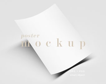 Minimalist Vertical Poster Mockup: A4/A3 Editable PSD Template (Digital Download)