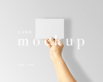 4x6 Card in Hand Mockup, Landscape Postcard PSD (Digital Download)