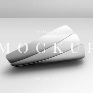 Maqueta de naipes, maqueta de carta de póker blanca, estilo moderno para plantilla de naipes, naipes digitales, maqueta realista de baraja de póker